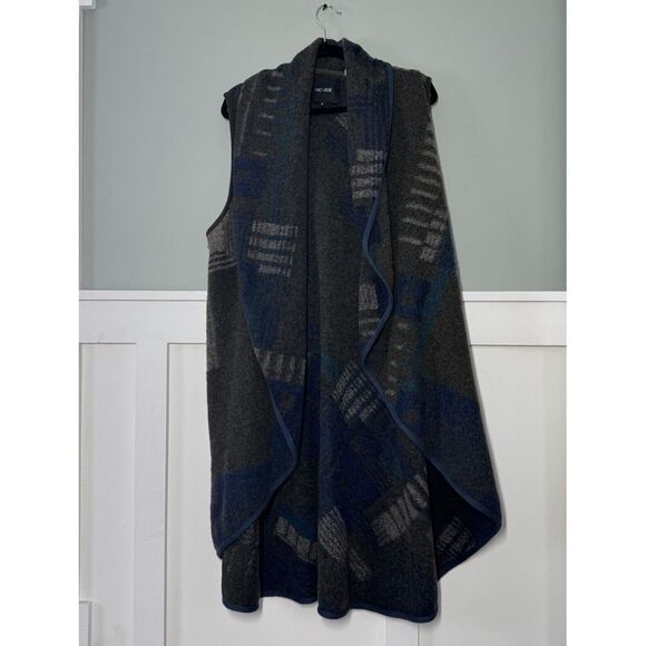 Nic + Zoe Cardigan Sweater Vest Women  XL Wool‎ Blend Aztec Western Shawl Knit - Picture 1 of 7